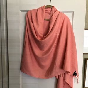 Donna Karan shrimp colored pashmina and silk